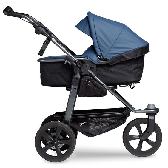 TFK Kombi-Kinderwagen Mono mit Luftkammerreifen - inkl. Kombi-Einheit (Babywanne+Sitz) + XXL-Zamboo Zubehör - Antiseptisch