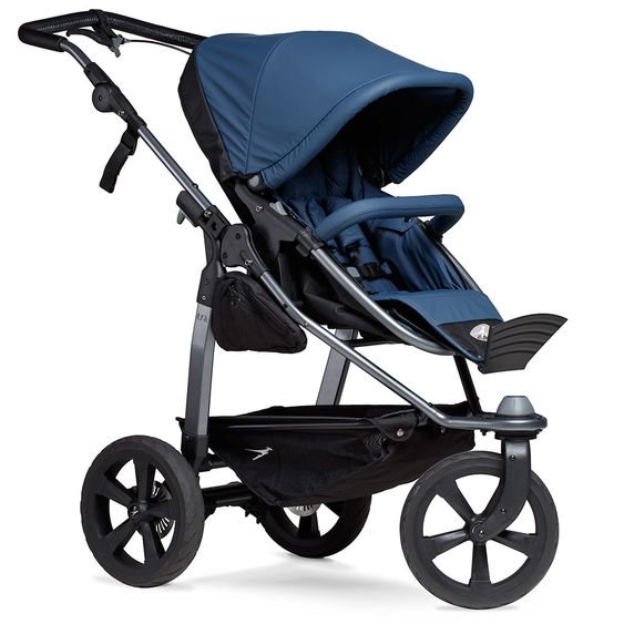 TFK Kombi-Kinderwagen Mono mit Luftkammerreifen - inkl. Kombi-Einheit (Babywanne+Sitz) + XXL-Zamboo Zubehör - Antiseptisch