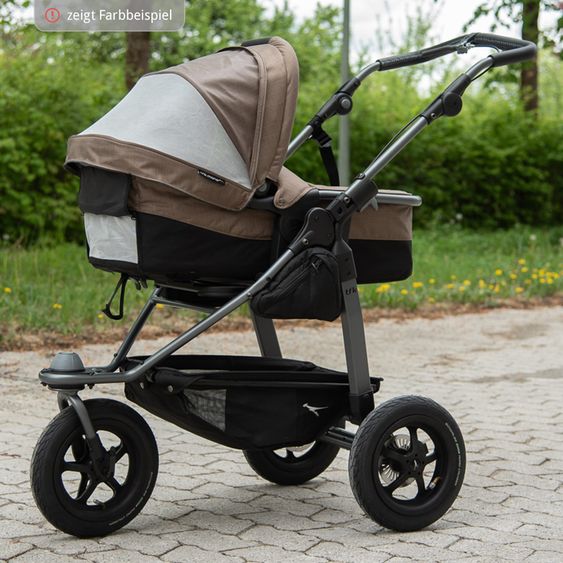 TFK Kombi-Kinderwagen Mono mit Luftkammerreifen - inkl. Kombi-Einheit (Babywanne+Sitz) + XXL-Zamboo Zubehörpaket - Anthrazit