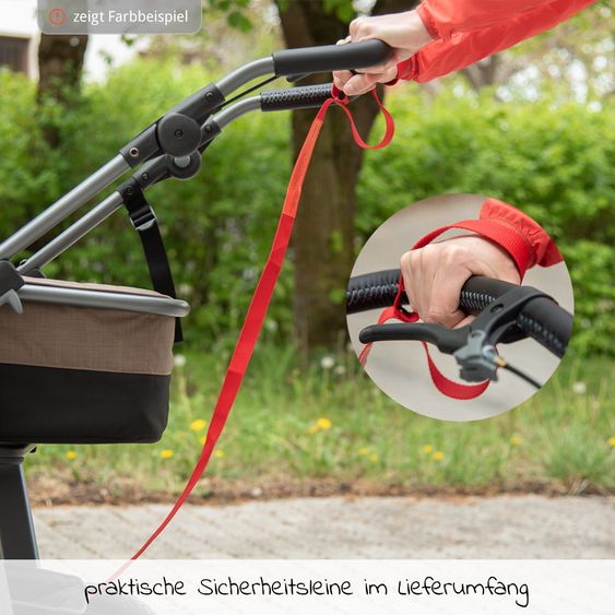 TFK Kombi-Kinderwagen Mono mit Luftkammerreifen - inkl. Kombi-Einheit (Babywanne+Sitz) + XXL-Zamboo Zubehörpaket - Anthrazit