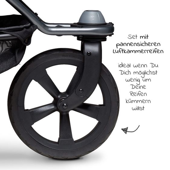TFK Passeggino combinato Mono con pneumatici a camera d'aria - incl. unità combinata (navicella + seduta) + pacchetto accessori XXL Zamboo - Olive