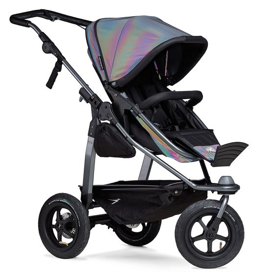 TFK Kombi-Kinderwagen Mono mit Luftreifen - inkl. Kombi-Einheit (Babywanne + Sitz) und XXL-Zamboo Zubehörpaket - Glow