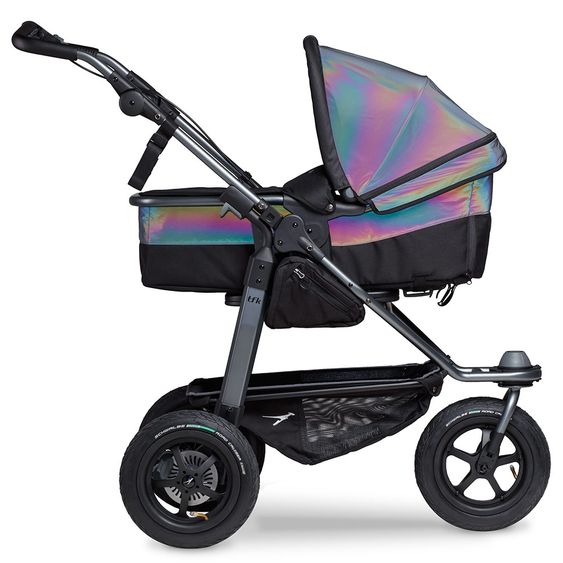 TFK Kombi-Kinderwagen Mono mit Luftreifen - inkl. Kombi-Einheit (Babywanne + Sitz) und XXL-Zamboo Zubehörpaket - Glow