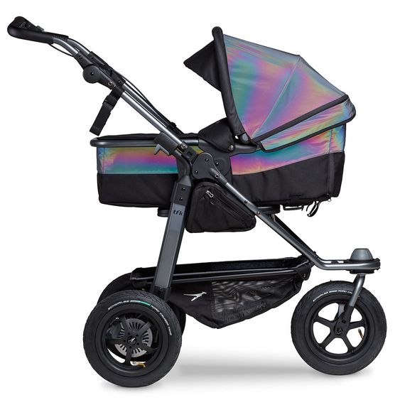 TFK Kombi-Kinderwagen Mono mit Luftreifen - inkl. Kombi-Einheit (Babywanne + Sitz) und XXL-Zamboo Zubehörpaket - Glow