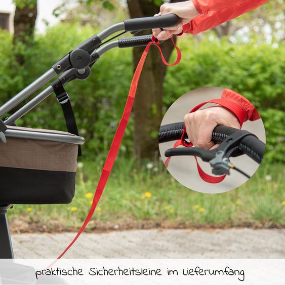 TFK Kombi-Kinderwagen Mono mit Luftreifen - inkl. Kombi-Einheit (Babywanne + Sitz) und XXL-Zamboo Zubehörpaket - Marine