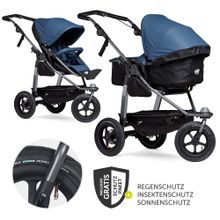 Combi stroller Mono with pneumatic tires - incl. combi unit (baby bath + seat) + XXL Zamboo accessories package - antiseptic