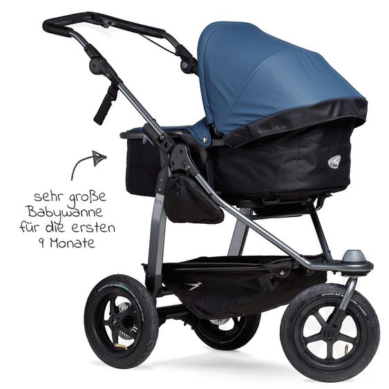 TFK Passeggino combinato Mono con pneumatici - incl. unità combinata (navicella + seduta) + pacchetto accessori XXL Zamboo - antisettico