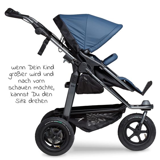 TFK Passeggino combinato Mono con pneumatici - incl. unità combinata (navicella + seduta) + pacchetto accessori XXL Zamboo - antisettico
