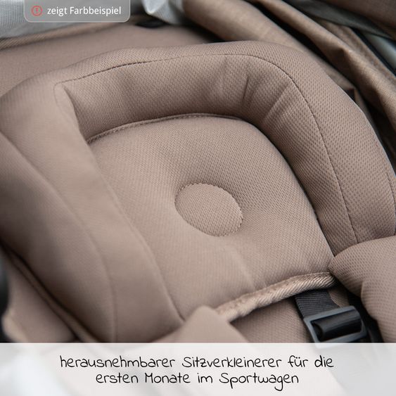TFK Kombi-Kinderwagen Mono mit Luftreifen, Kombi-Einheit, Babyschale Cabriofix, Isofix-Basis & XXL-Zamboo Zubehör - Olive