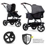 Kombi-Kinderwagen Mono 2 Luftkammerreifen inkl. Kombi-Einheit (Babywanne + Sitz) mit Liegeposition&XXL Zubehör - Anthrazit
