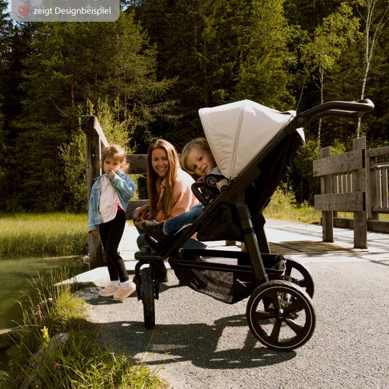 TFK Kombi-Kinderwagen Mono 2 Luftkammerreifen inkl. Kombi-Einheit (Babywanne + Sitz) mit Liegeposition&XXL Zubehör - Anthrazit