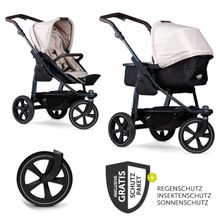 Combi stroller Mono2 air chamber tires incl. Combi unit (baby bath + seat) with reclining position&XXL accessories - Sand