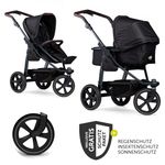 Kombi-Kinderwagen Mono 2 Luftkammerreifen inkl. Kombi-Einheit (Babywanne + Sitz) mit Liegeposition&XXL Zubehör - Schwarz