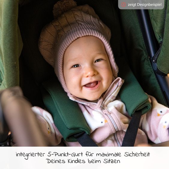 TFK Kombi-Kinderwagen Mono 2 Luftreifen inkl. Kombi-Einheit (Babywanne+Sitz) mit Liegeposition & XXL Zubehörpaket - Sand