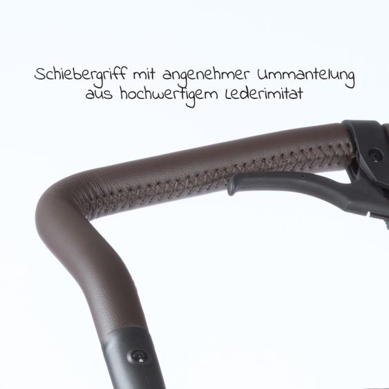 TFK Kombi-Kinderwagen Mono 2 Luftreifen inkl. Kombi-Einheit (Babywanne+Sitz) mit Liegeposition & XXL Zubehörpaket - Sand