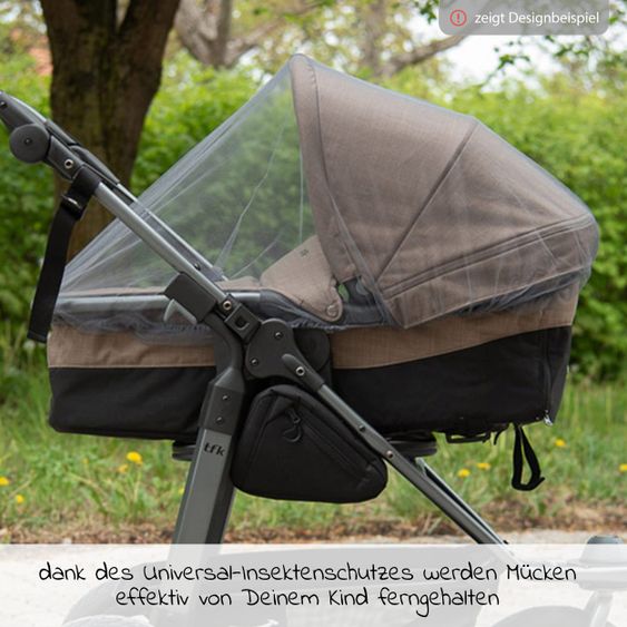 TFK Kombi-Kinderwagen Mono 2 Luftreifen inkl. Kombi-Einheit (Babywanne+Sitz) mit Liegeposition & XXL Zubehörpaket - Sand