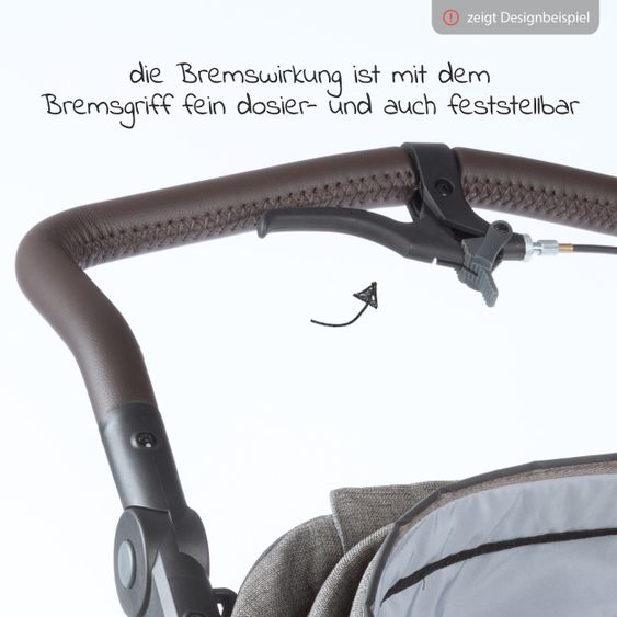 TFK Kombi-Kinderwagen Mono 2 Luftreifen inkl. Kombi-Einheit (Babywanne+Sitz) mit Liegeposition & XXL Zubehörpaket - Sand