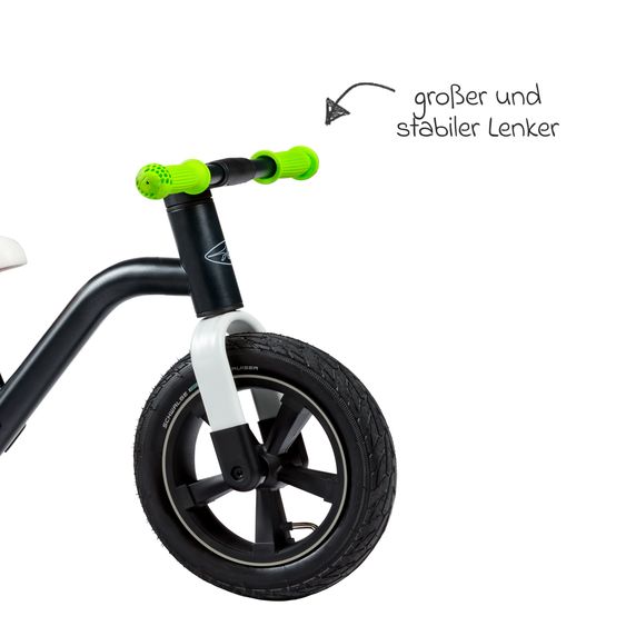 TFK Laufrad Balance Bike mit Luftreifen, Trageschlaufe & verstellbarem Sattel - Grün