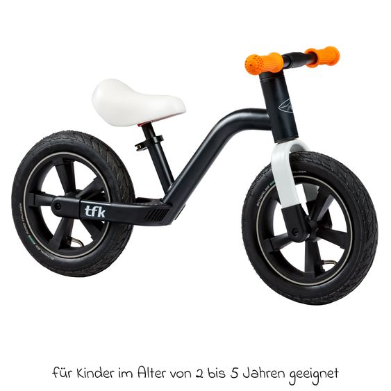 TFK Laufrad Balance Bike mit Luftreifen, Trageschlaufe & verstellbarem Sattel - Orange