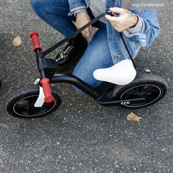TFK Laufrad Balance Bike mit Luftreifen, Trageschlaufe & verstellbarem Sattel - Orange
