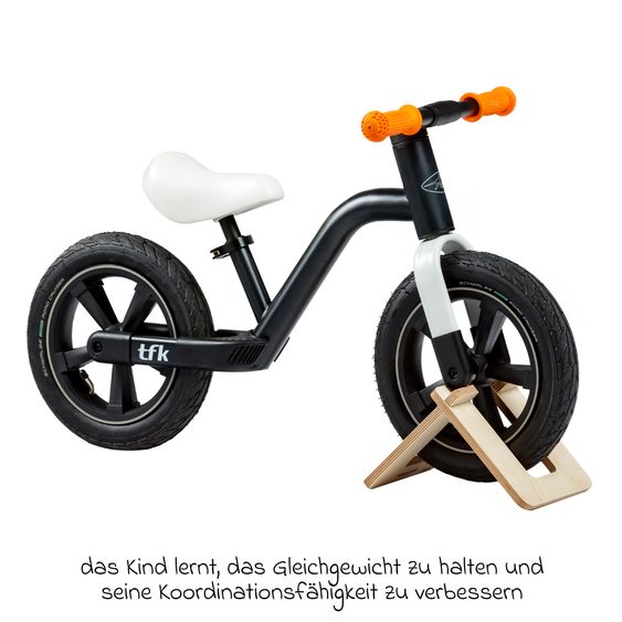 TFK Laufrad Balance Bike mit Luftreifen, Trageschlaufe & verstellbarem Sattel - Orange