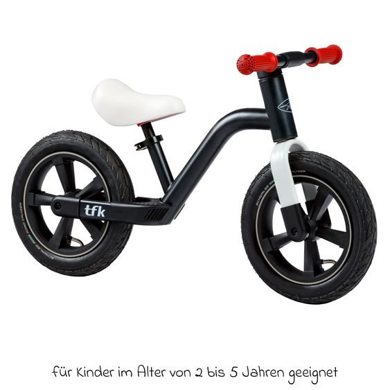 TFK Laufrad Balance Bike mit Luftreifen, Trageschlaufe & verstellbarem Sattel - Rot
