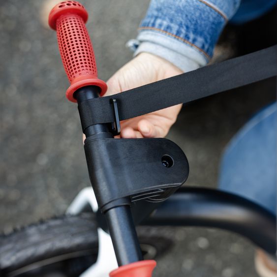 TFK Laufrad Balance Bike mit Luftreifen, Trageschlaufe & verstellbarem Sattel - Rot