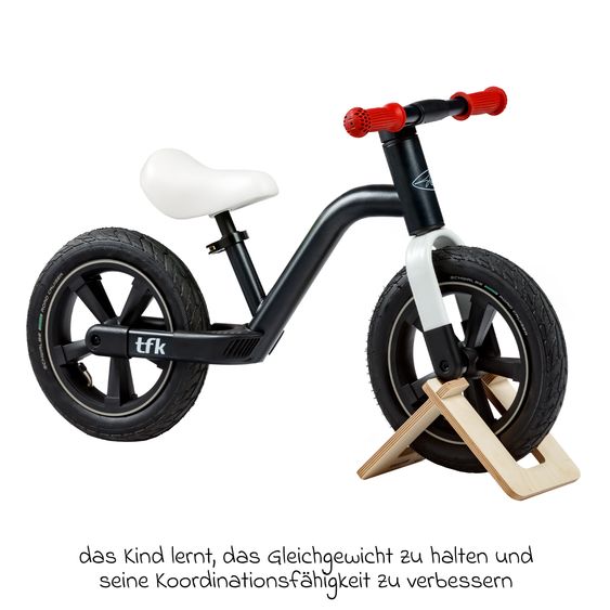 TFK Laufrad Balance Bike mit Luftreifen, Trageschlaufe & verstellbarem Sattel - Rot