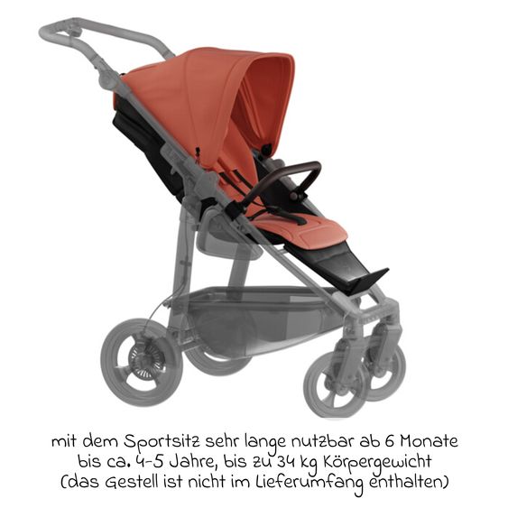 TFK Sport-Einheit XXL Sportsitz für Mono 3/4 & Pro - Lachs