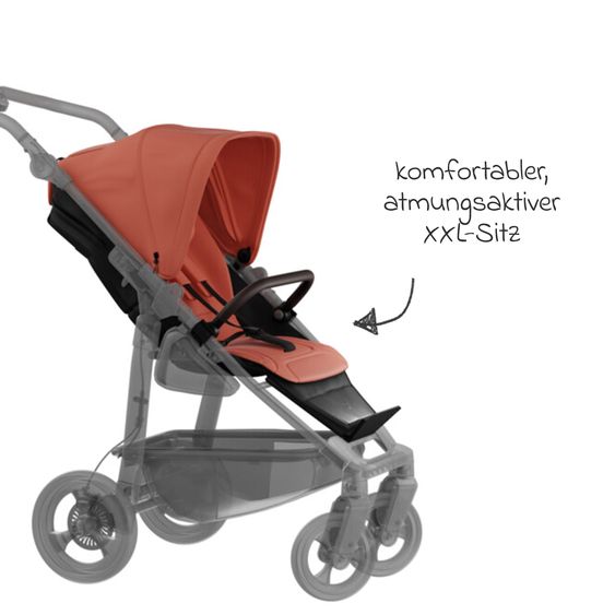 TFK Sport-Einheit XXL Sportsitz für Mono 3/4 & Pro - Lachs