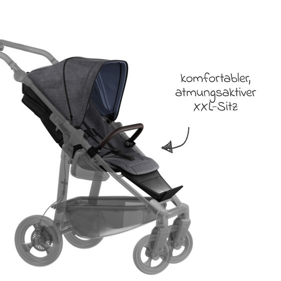 TFK Sport-Einheit XXL Sportsitz für Mono 3/4 & Pro - Premium Grau