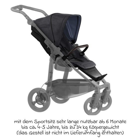 TFK Sport-Einheit XXL Sportsitz für Mono 3/4 & Pro - Premium Schwarz