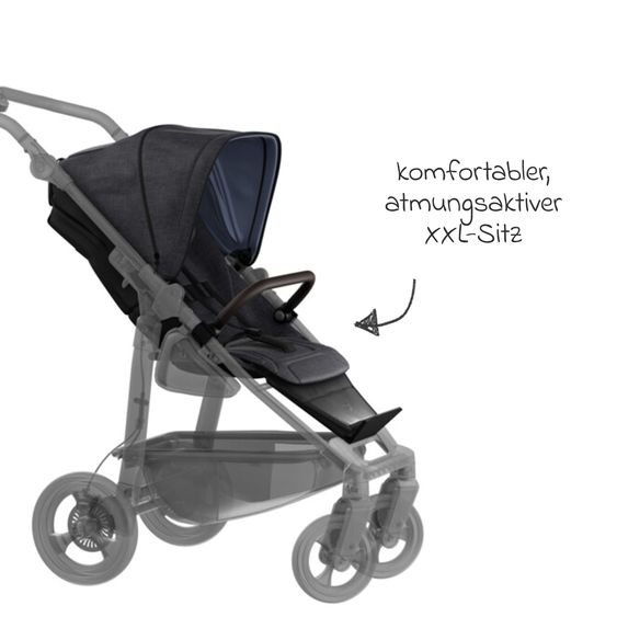 TFK Sport-Einheit XXL Sportsitz für Mono 3/4 & Pro - Premium Schwarz