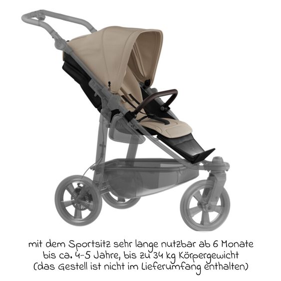 TFK Sport-Einheit XXL Sportsitz für Mono 3/4 & Pro - Sand