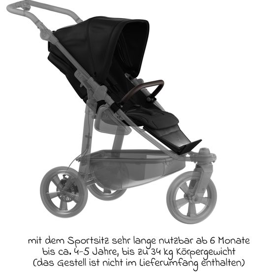 TFK Sport-Einheit XXL Sportsitz für Mono 3/4 & Pro - Schwarz