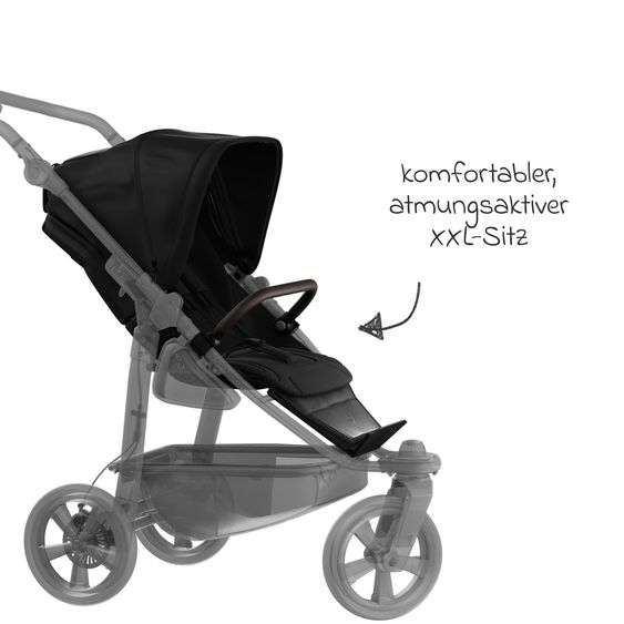 TFK Sport-Einheit XXL Sportsitz für Mono 3/4 & Pro - Schwarz