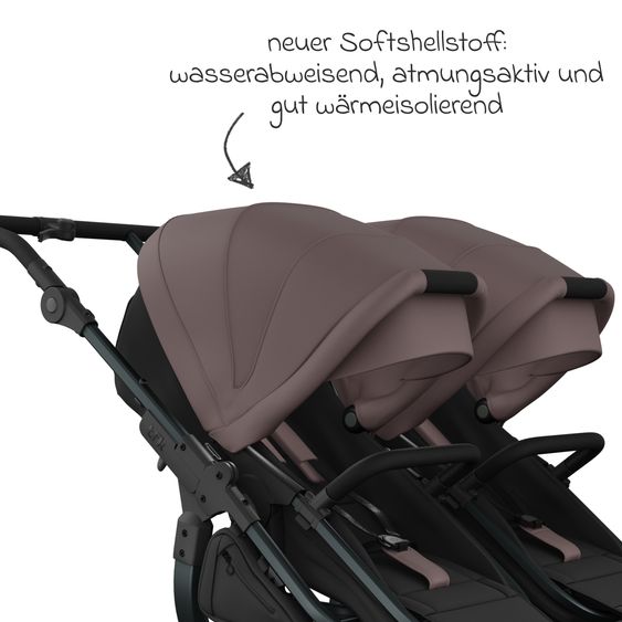 TFK Sports seat (1 x Follow-up Seat) for Duo incl. Footrest, Canopy + Safety Bar - Braun