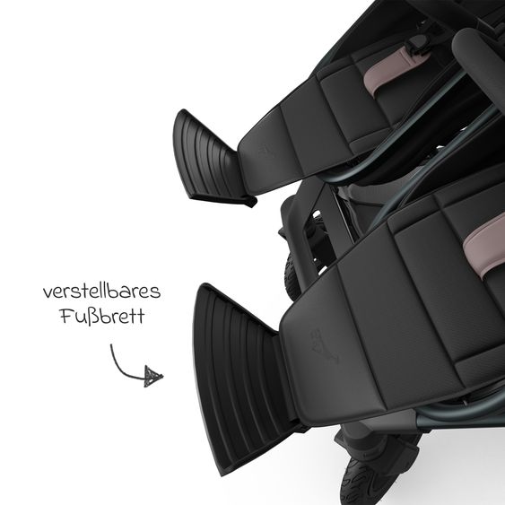 TFK Sports seat (1 x Follow-up Seat) for Duo incl. Footrest, Canopy + Safety Bar - Braun