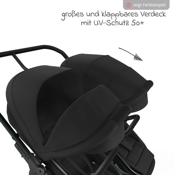 TFK Sports seat (1 x Follow-up Seat) for Duo incl. Footrest, Canopy + Safety Bar - Sand