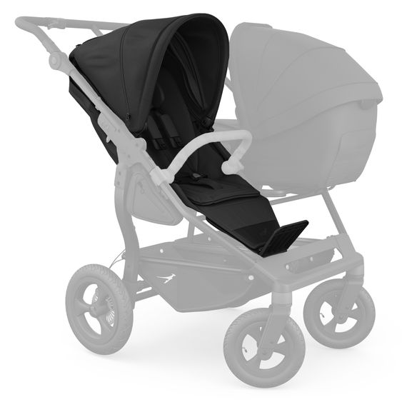 TFK Sports seat (1 x Follow-up Seat) for Duo incl. Footrest, Canopy + Safety Bar - Black