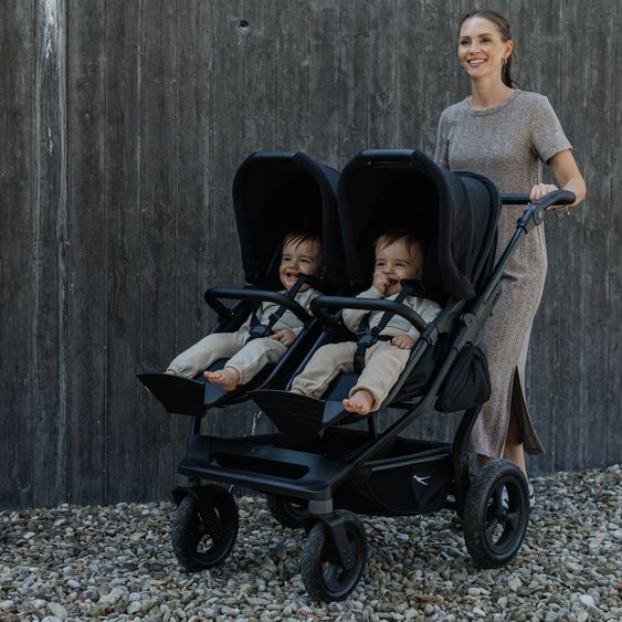 TFK Sports seat (1 x Follow-up Seat) for Duo incl. Footrest, Canopy + Safety Bar - Black