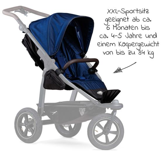 TFK Sportsitz für Mono 2 XXL Komfort-Sitz für Kinder bis 34 kg - Marine