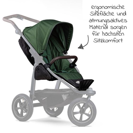 TFK Sportsitz für Mono 2 XXL Komfort-Sitz für Kinder bis 34 kg - Olive