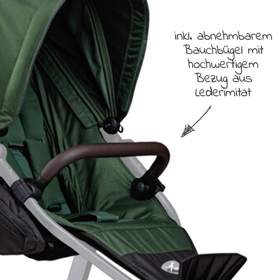 TFK Sportsitz für Mono 2 XXL Komfort-Sitz für Kinder bis 34 kg - Olive