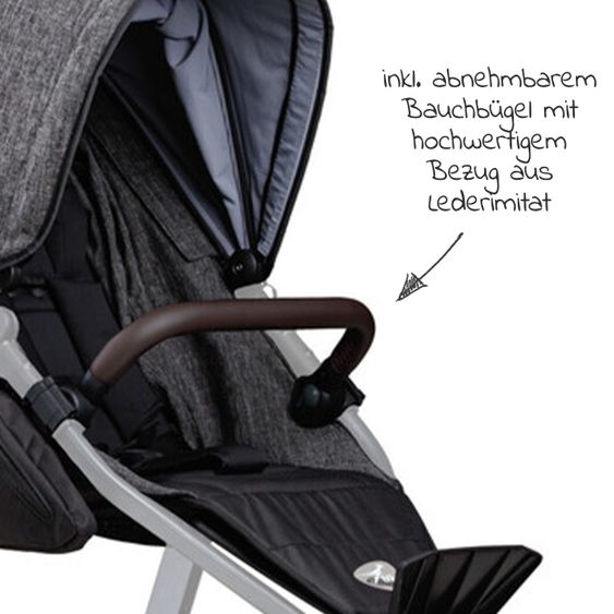 TFK Sportsitz für Mono 2 XXL Komfort-Sitz für Kinder bis 34 kg - Premium Anthrazit