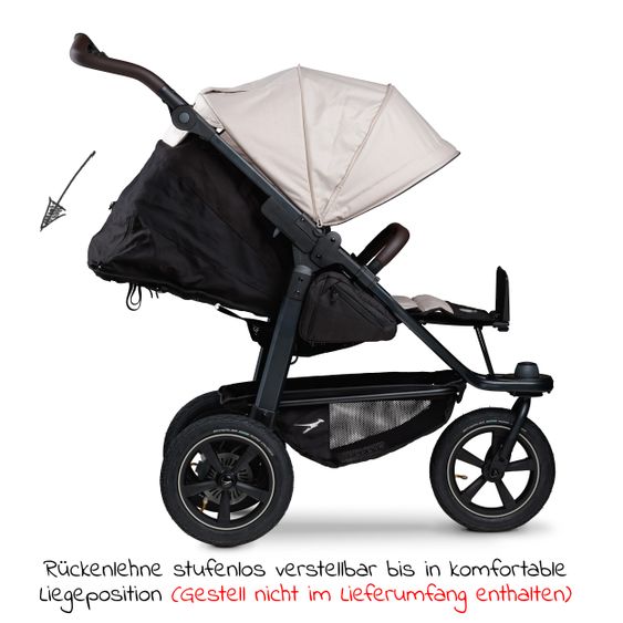 TFK Sports seat for Mono 2 XXL comfort seat incl. weather protection for children up to 34 kg - Sand