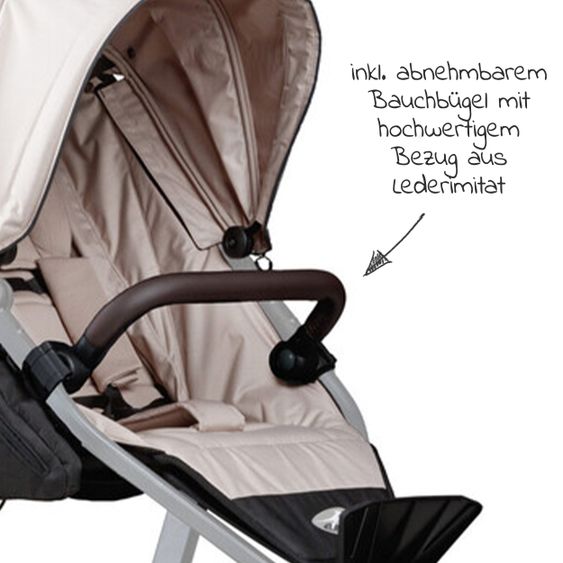 TFK Sports seat for Mono 2 XXL comfort seat incl. weather protection for children up to 34 kg - Sand