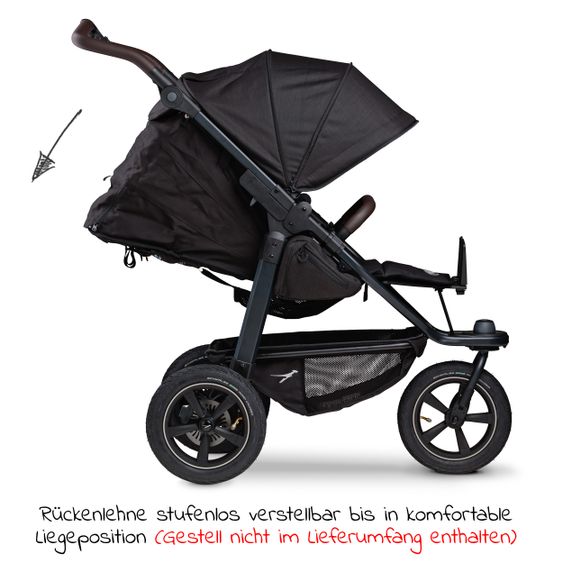 TFK Sportsitz für Mono 2 XXL Komfort-Sitz für Kinder bis 34 kg - Schwarz