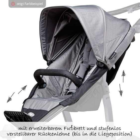 TFK Sports seat for Mono - XXL comfort seat incl. weather protection for children up to 34 kg - Grey