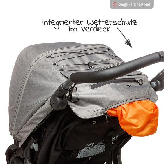 TFK Sports seat for Mono - XXL comfort seat incl. weather protection for children up to 34 kg - Grey